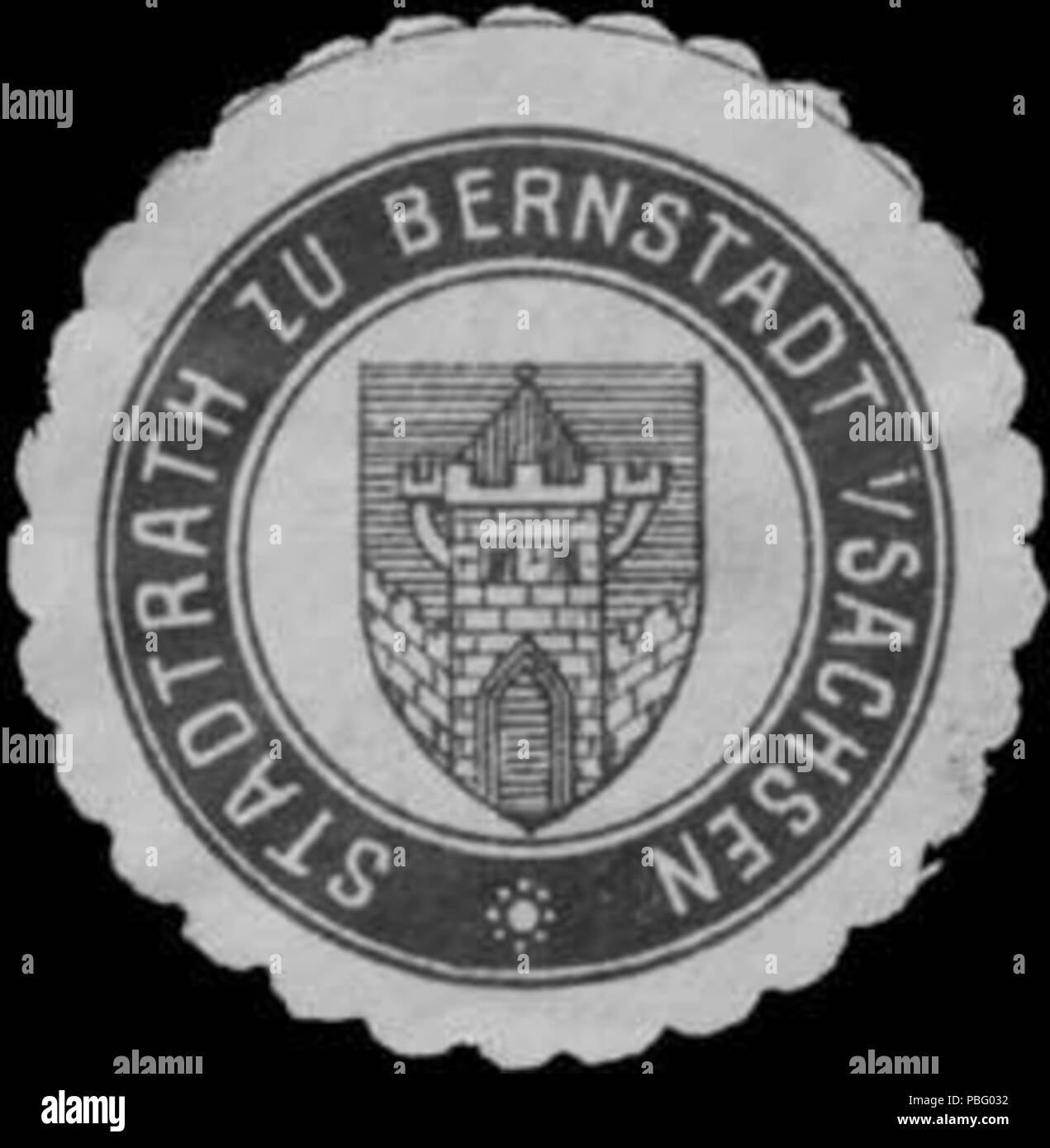 1527 Siegelmarke Stadtrath Bernstadt-Sachsen zu W0386088 Banque D'Images