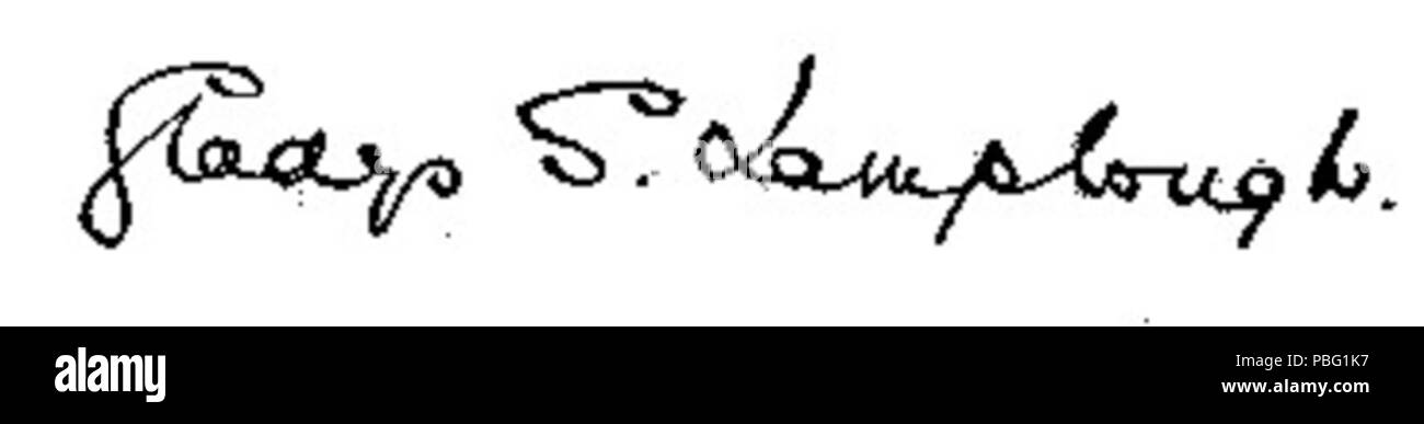 . Anglais : Signature de Gladys Lamplow (née Eastlake-Smith) (1883-1941), joueur de tennis français, champion olympique en 1908 . Entre 1908 et 1910 1535 Signature d'Eastlake-lamplow gladys smith Banque D'Images