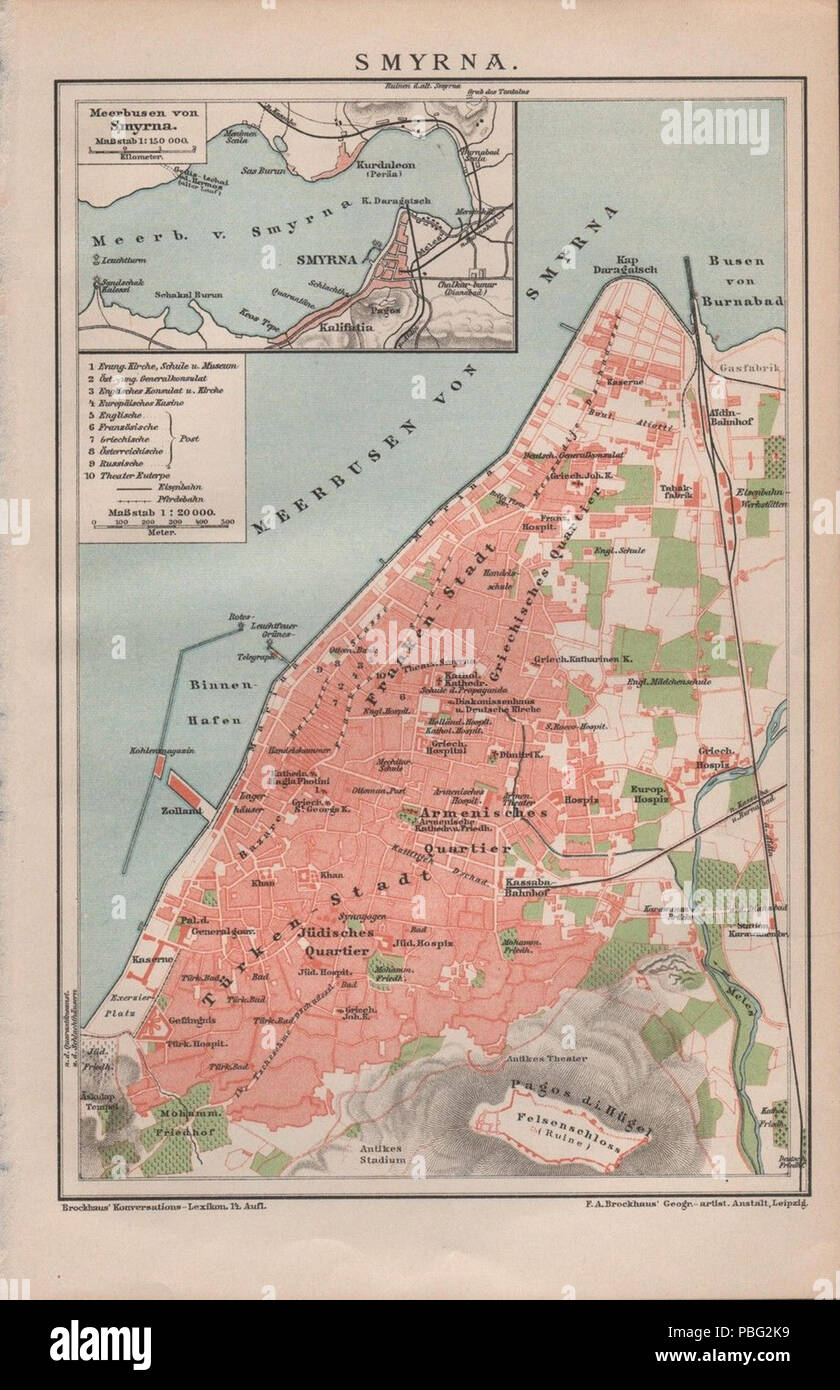 Smyrna Map Banque De Et D Images Haute R Solution Alamy 1547 Smyrna German Map 1895 Pbg2k9 