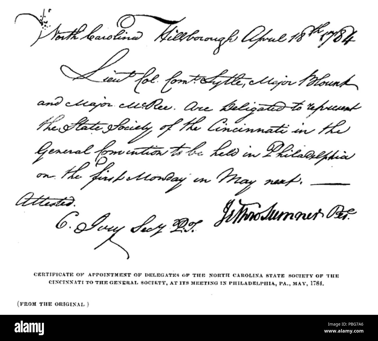 1584 SumnerCincinnatiLetter Banque D'Images
