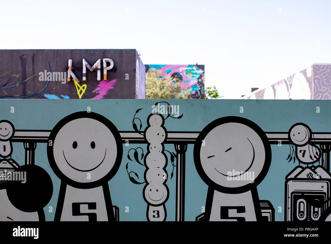 Art et Graffiti dans murs Wynwood Miami Banque D'Images