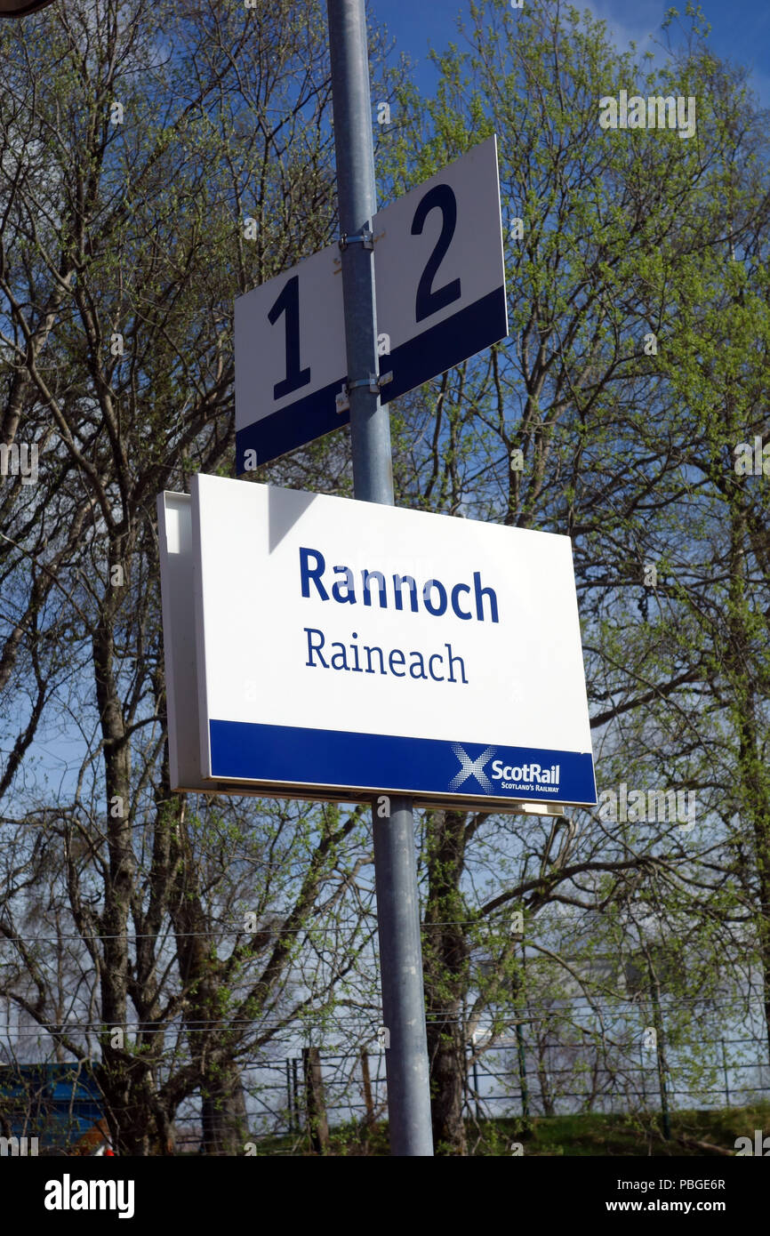 La gare de Rannoch sur Rannoch Moor une partie de la West Highland Line,Scottish Highlands, Ecosse, Royaume-Uni. Banque D'Images