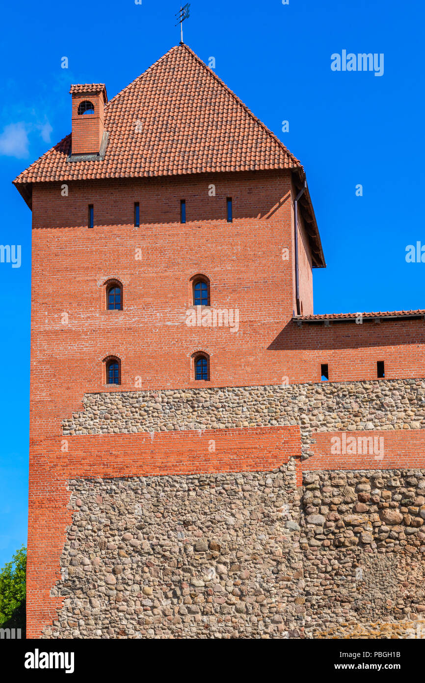 Château de Lida de brique rouge et de pierre, région de Grodno, Bélarus Banque D'Images