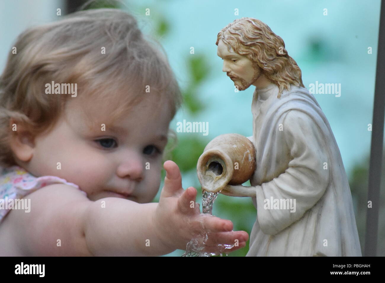 Jésus fontaine à eau Banque D'Images