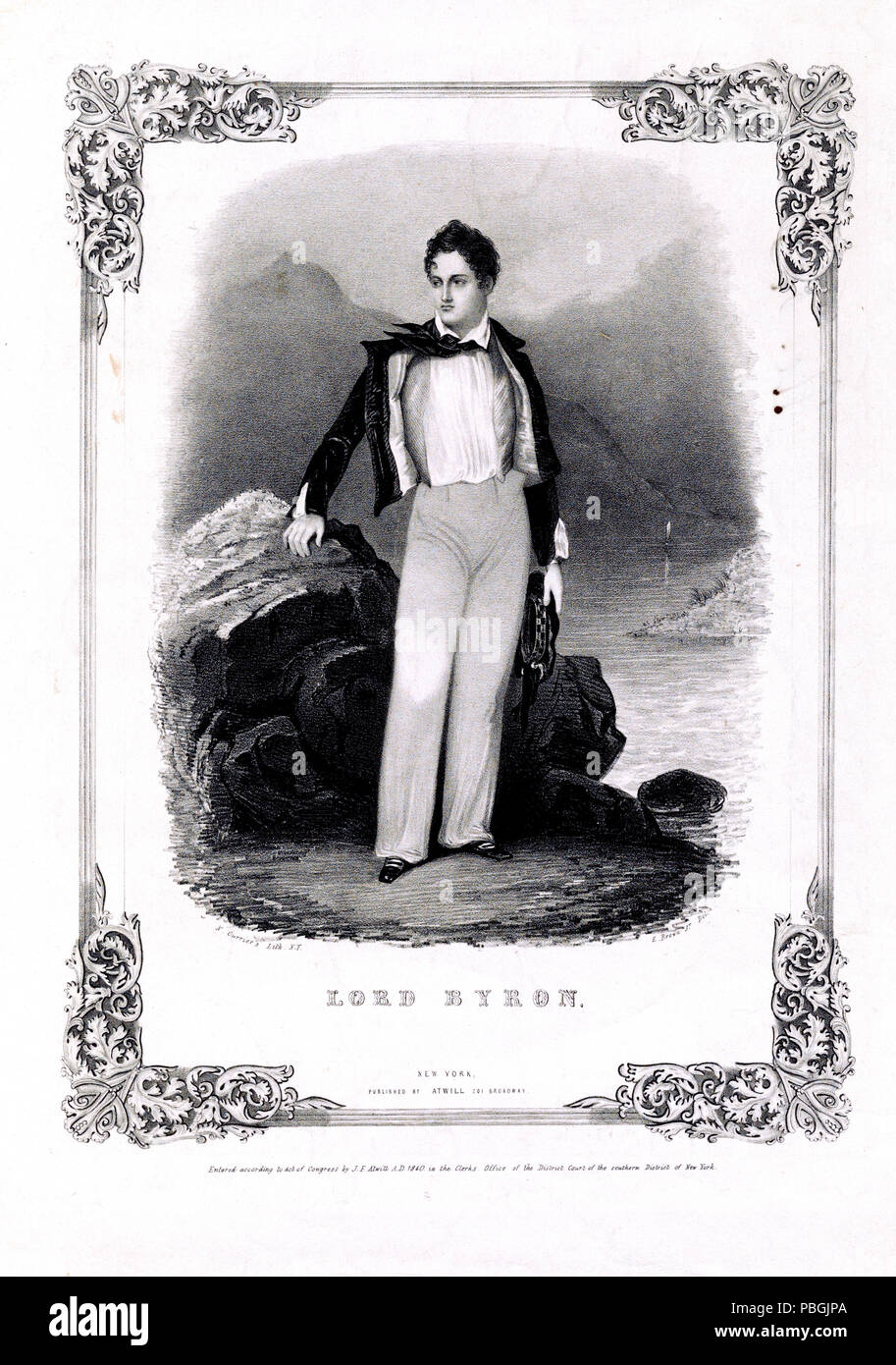 Poète anglais George Gordon Byron (Lord Byron) Banque D'Images