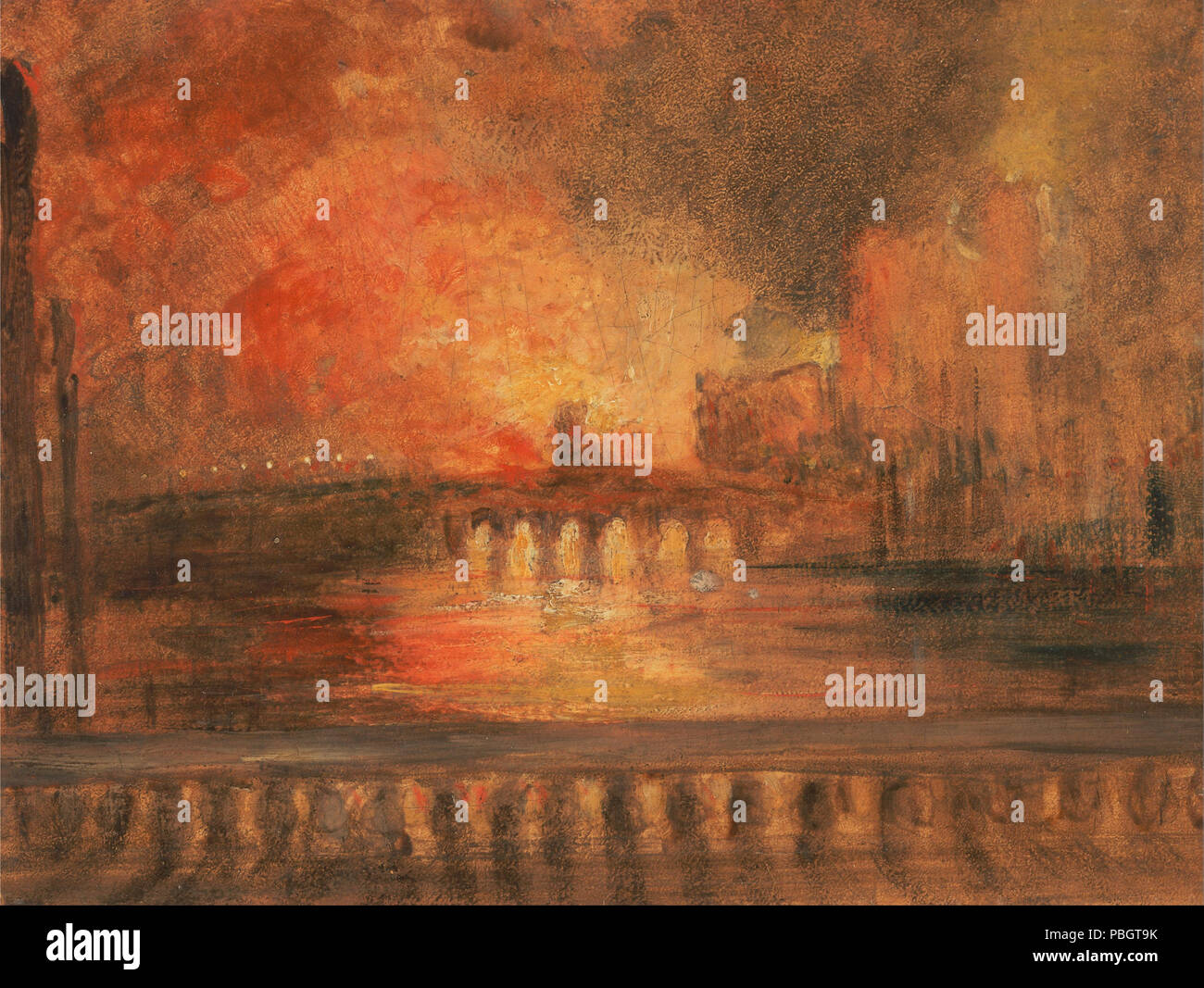 1619 L'incendie de la Chambre du Parlement - Banque D'Images