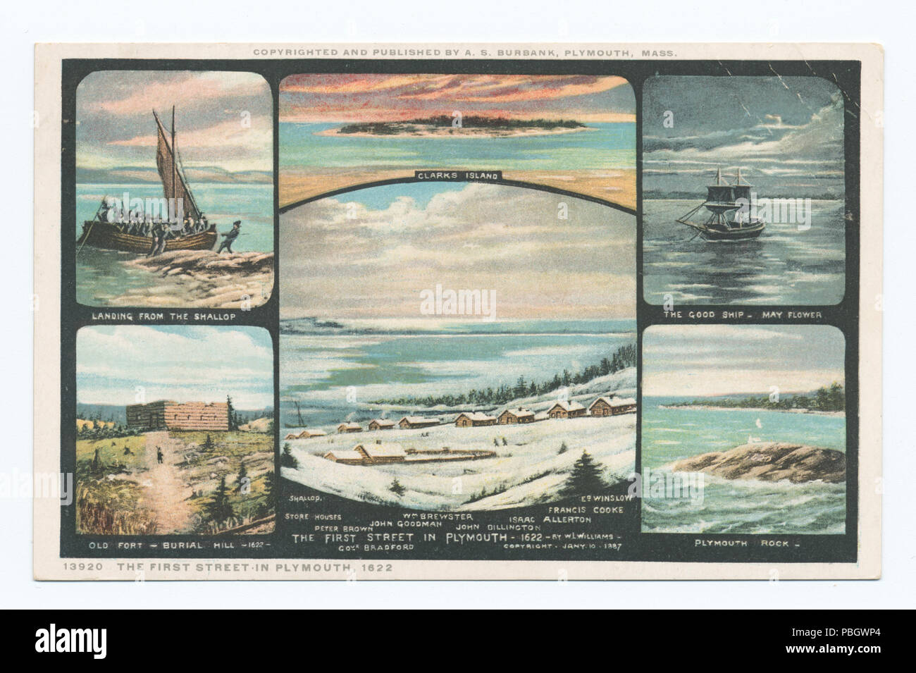 1634 La première rue à Plymouth, Plymouth, 1622, de masse (NYPL b12647398-75819) Banque D'Images