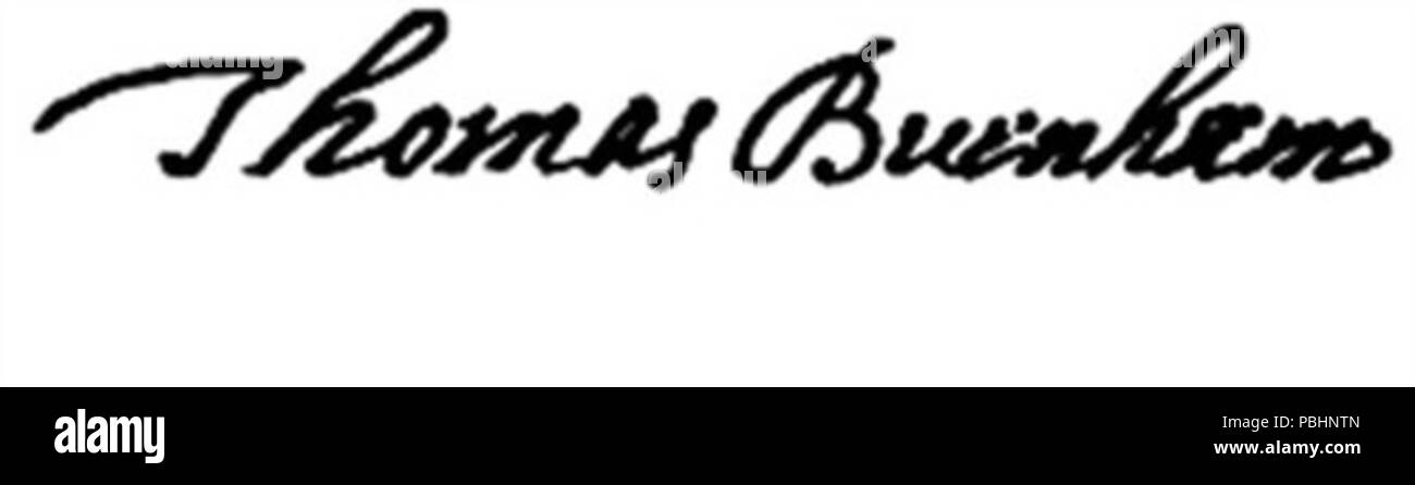 1720 Thomas burnham signature Banque D'Images