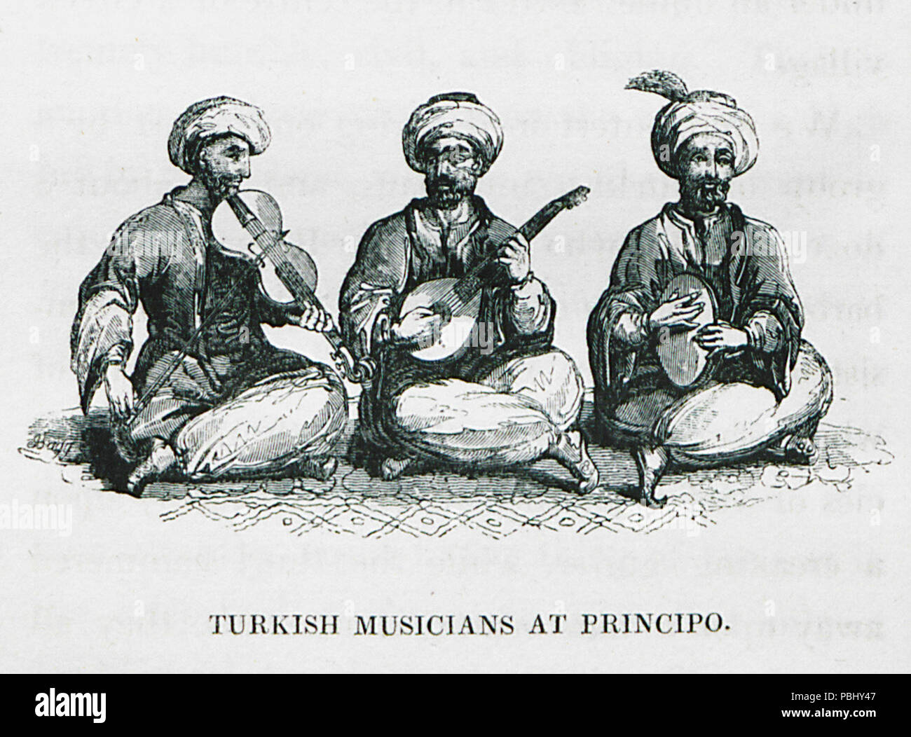 1777 musiciens turcs à une Frankland - Charles Colville - 1829 Banque D'Images