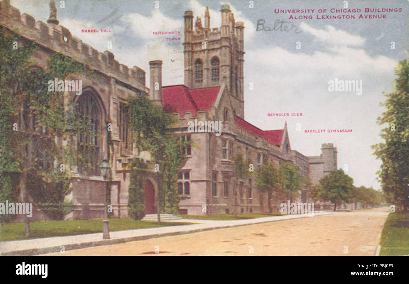 1791 Bâtiments de l'Université de Chicago le long de Lexington Avenue, Mandel Hall, Hutchinson, Reynolds... Npar (416176) Banque D'Images
