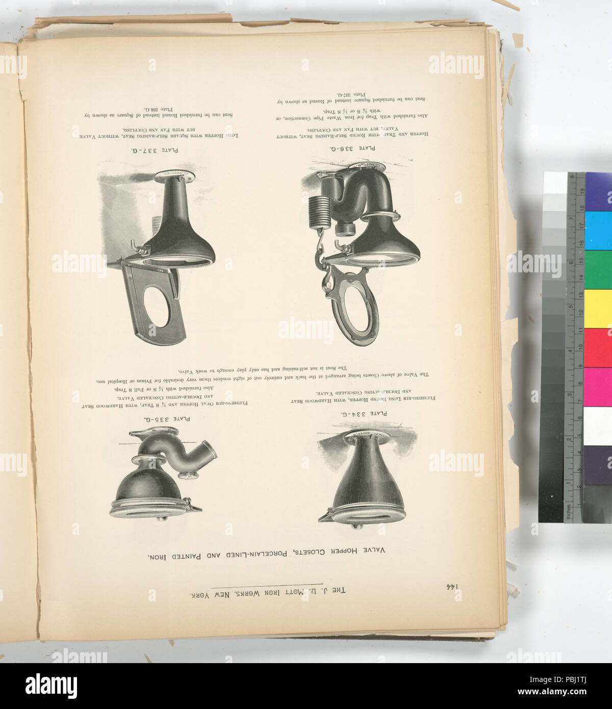 1800 Trémie de placards, Porcelain-Lined et fer peint (NYPL b15260162-487448) Banque D'Images