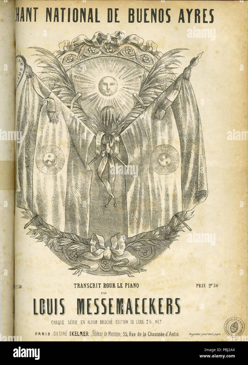 1803 Versión francesa del Himno argentino Banque D'Images