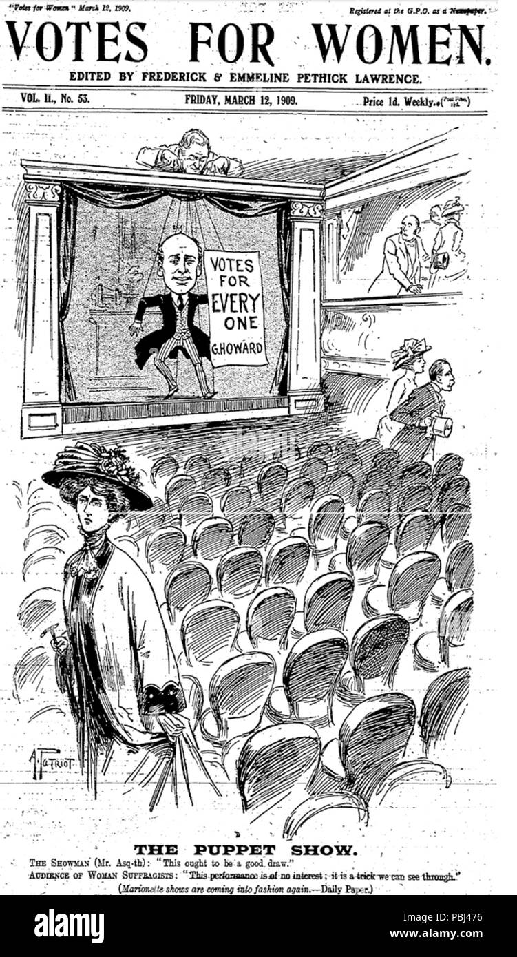 1823 Le vote des femmes - 1909 front page Banque D'Images