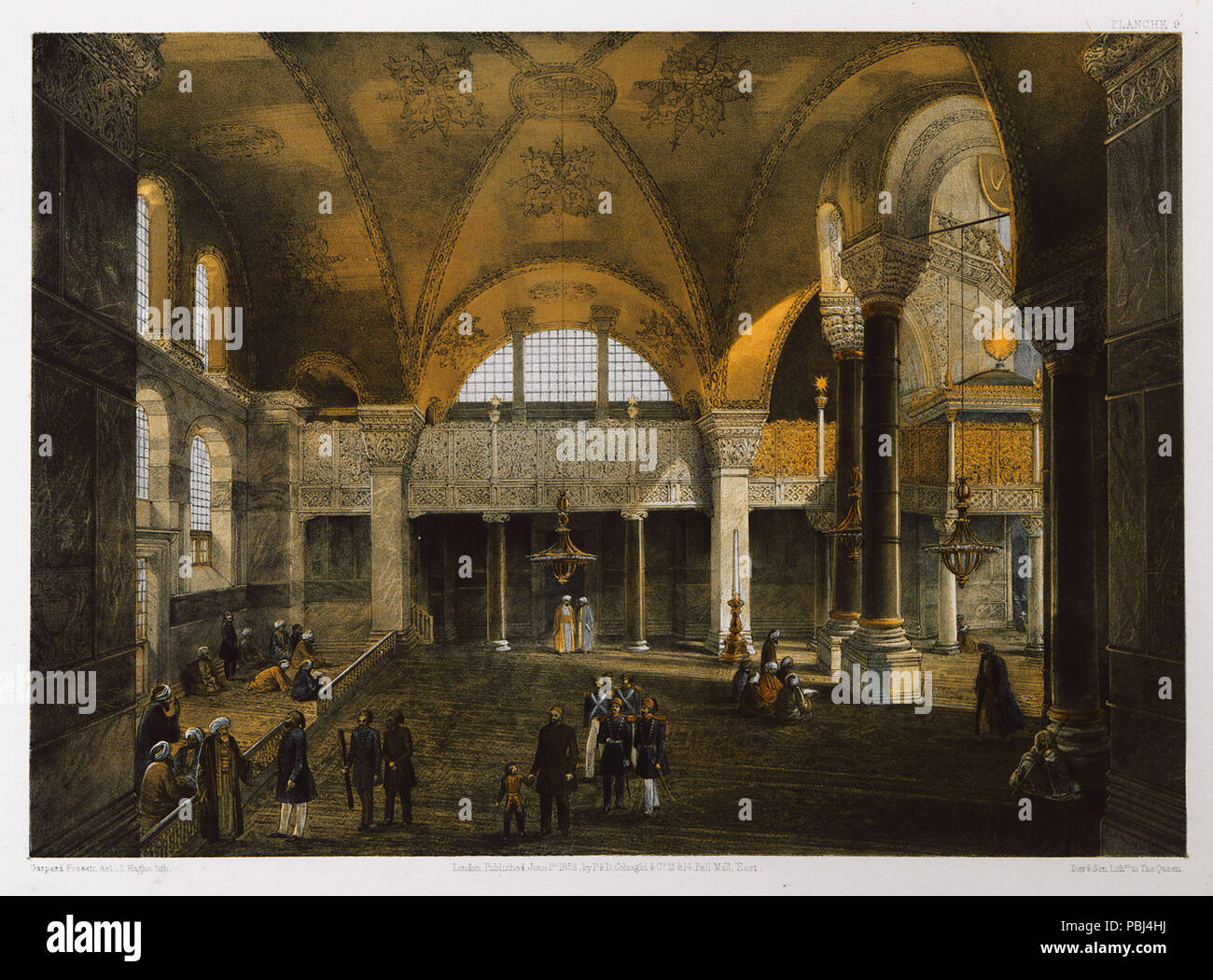 1825 Vue de la nouvelle tribune impériale, faire levier entre les colonnes d'Ephèze, et privée de face - Fossati Gaspard - 1852 Banque D'Images