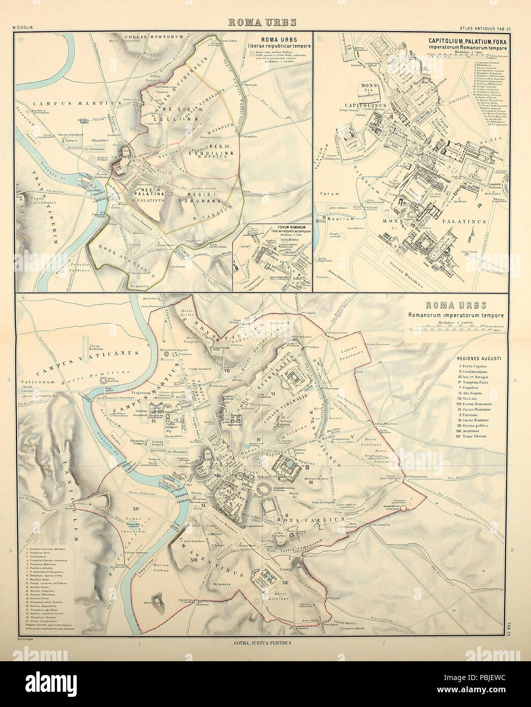 1121 N°23. Vier Karten zur Geschichte Rom Banque D'Images