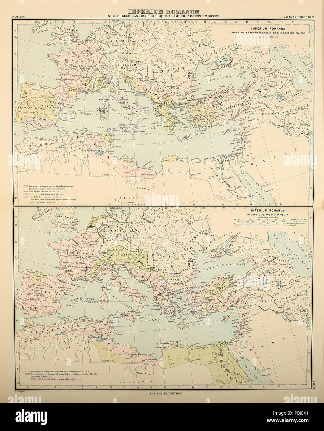 1121 N°26. Die Entwicklung des römischen Reiches bis auf César. Das römische Reich beim Tode Augustus Banque D'Images