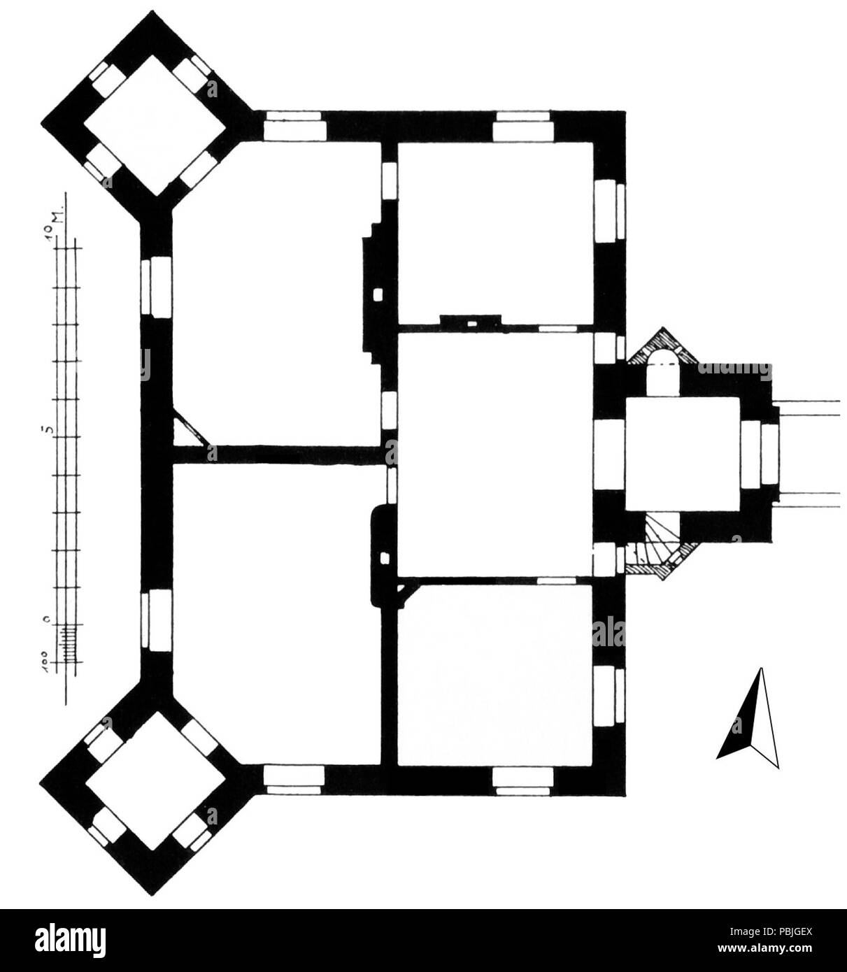 . Deutsch : grundriss des Herrenhauses von Schloss Effeld . en 1906 733 Grundriss Landhaus Effeld Banque D'Images