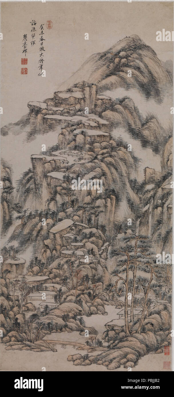 1831 Wang Yuanqi - Paysage après le style de Huang Gongwang - Banque D'Images