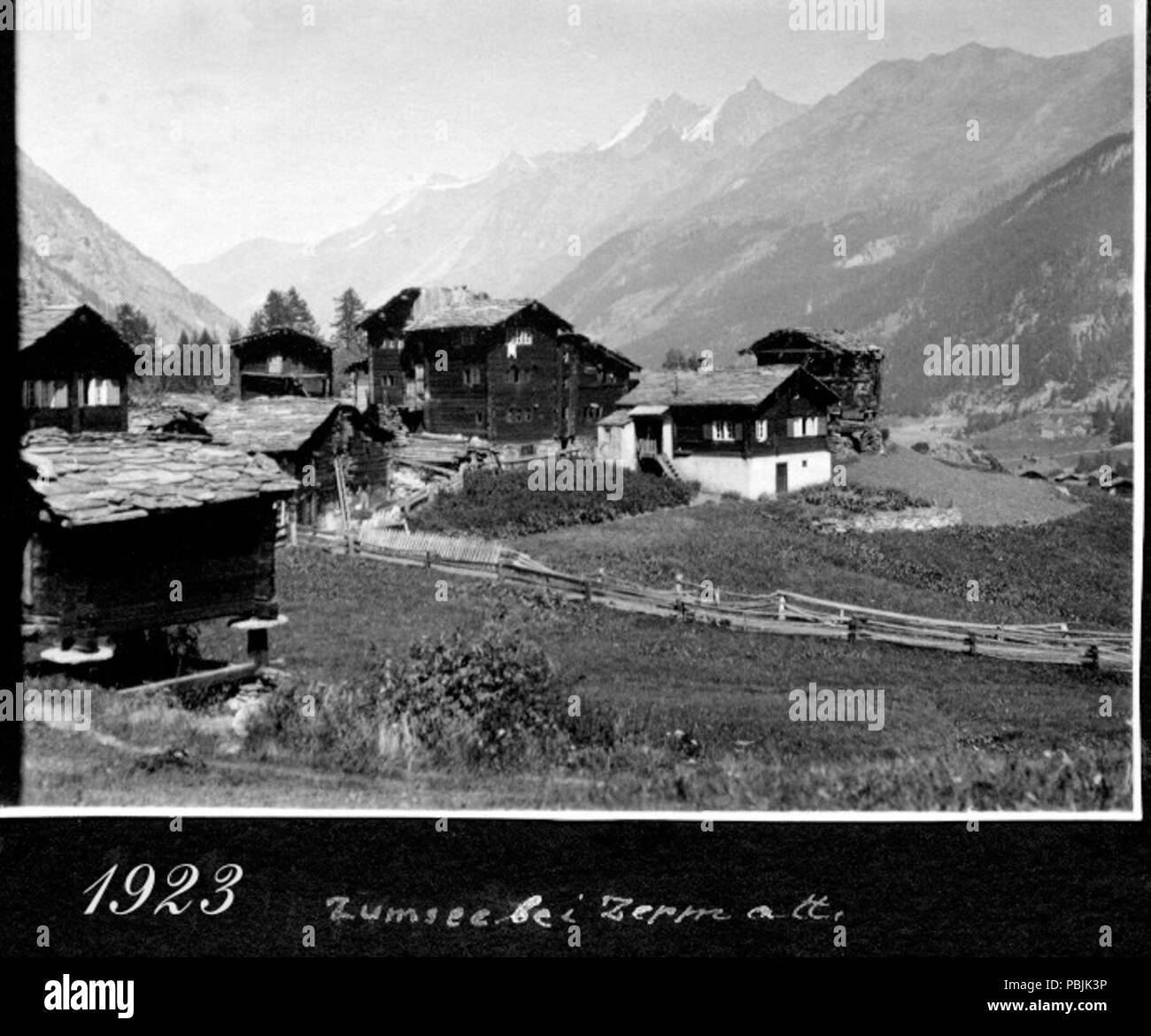 1840 Weiler Zum See bei Zermatt en 1923 Banque D'Images