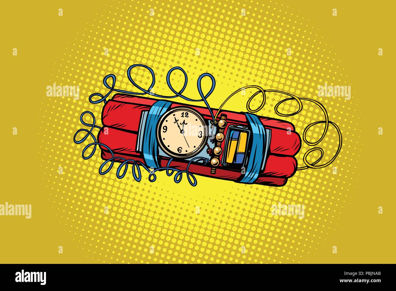 Dynamite explosive bombe à retardement. Illustration de Vecteur