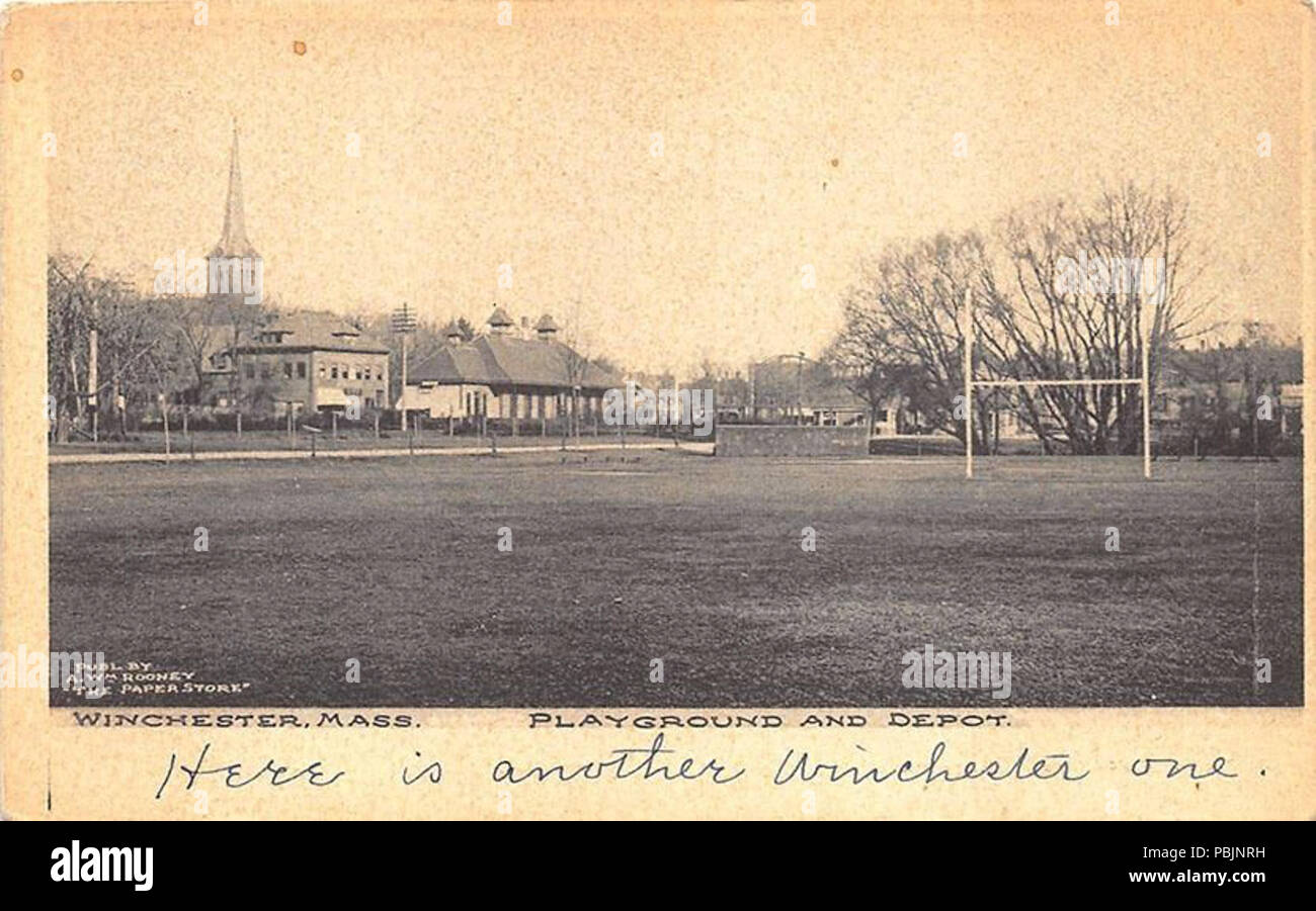 1861 station de Winchester et aire de carte postale Banque D'Images