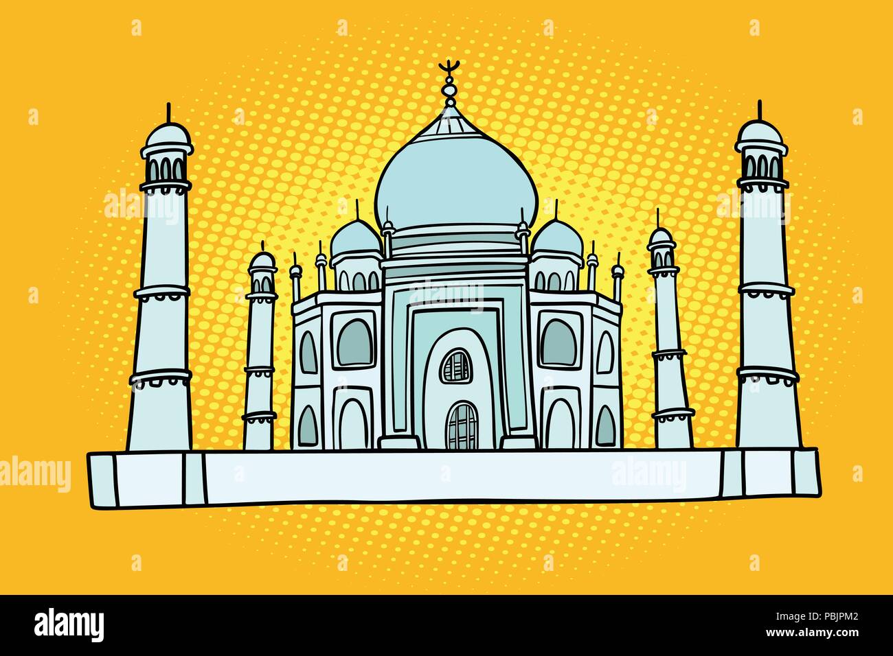Taj Mahal. L'Inde en Asie. Voyages et tourisme Illustration de Vecteur