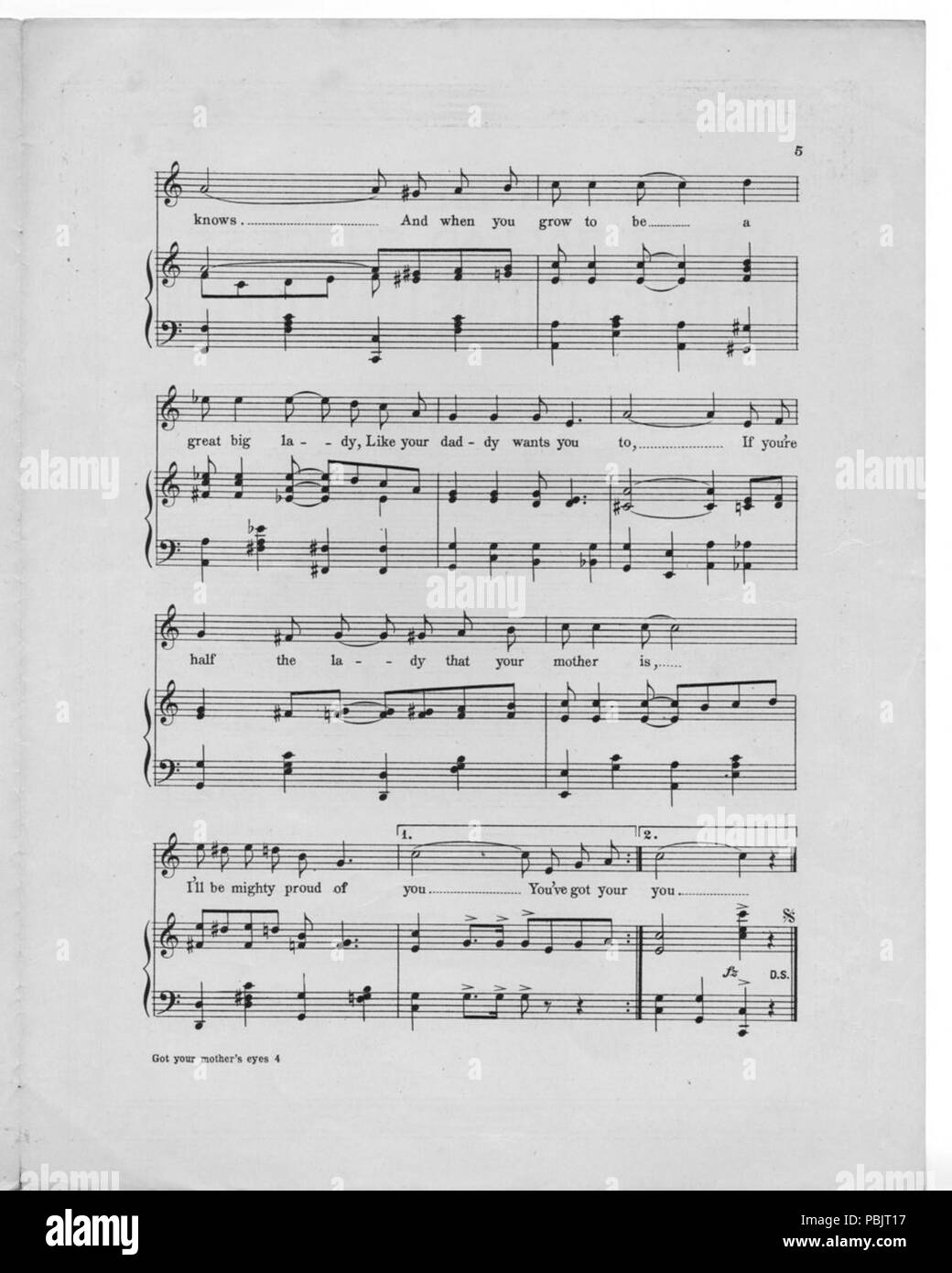 1878 Vous avez votre mère, grands yeux bleus 5 Banque D'Images