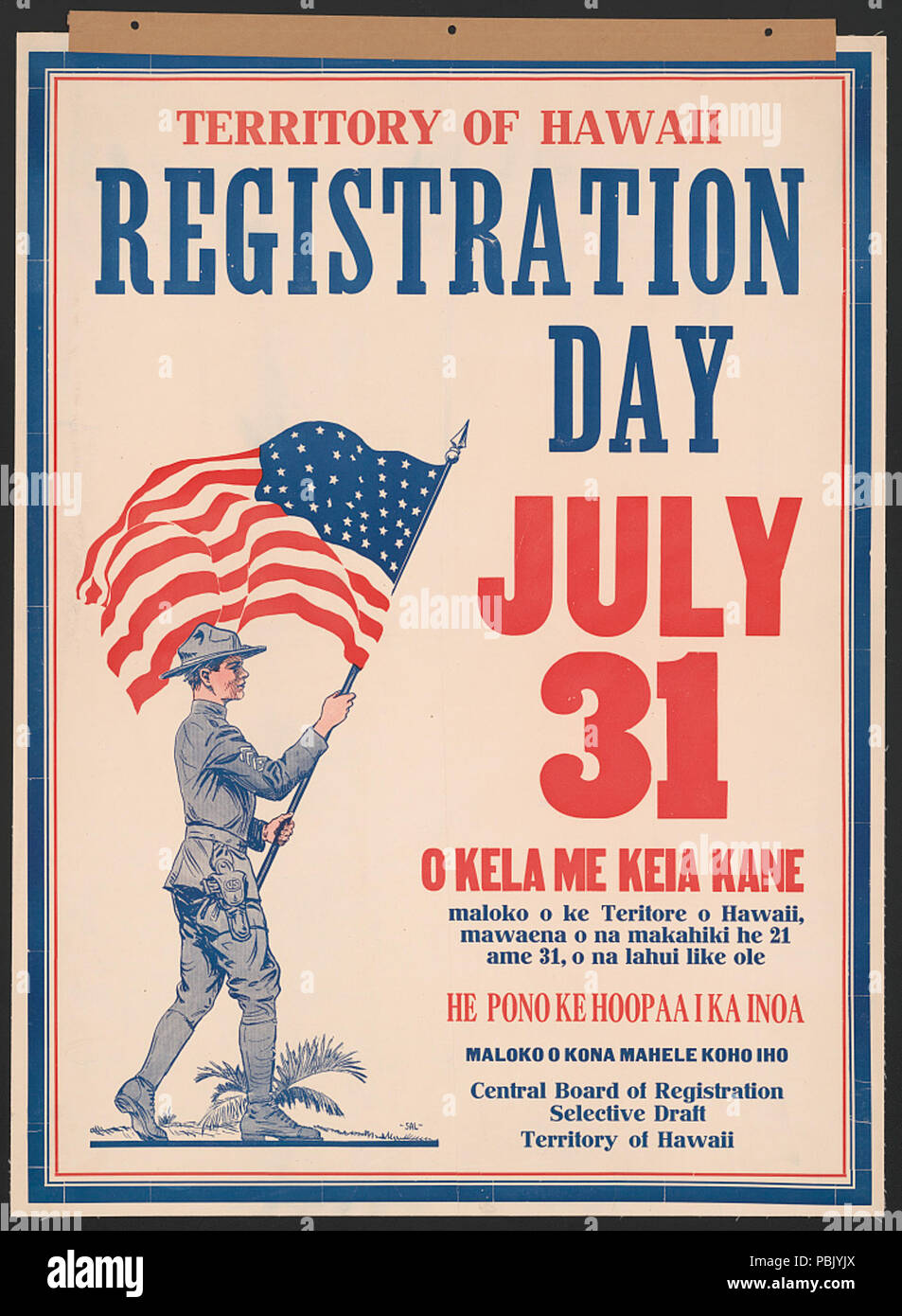 1606 Territoire de Hawaii le jour d'inscription le 31 juillet RCAC00652949 Banque D'Images