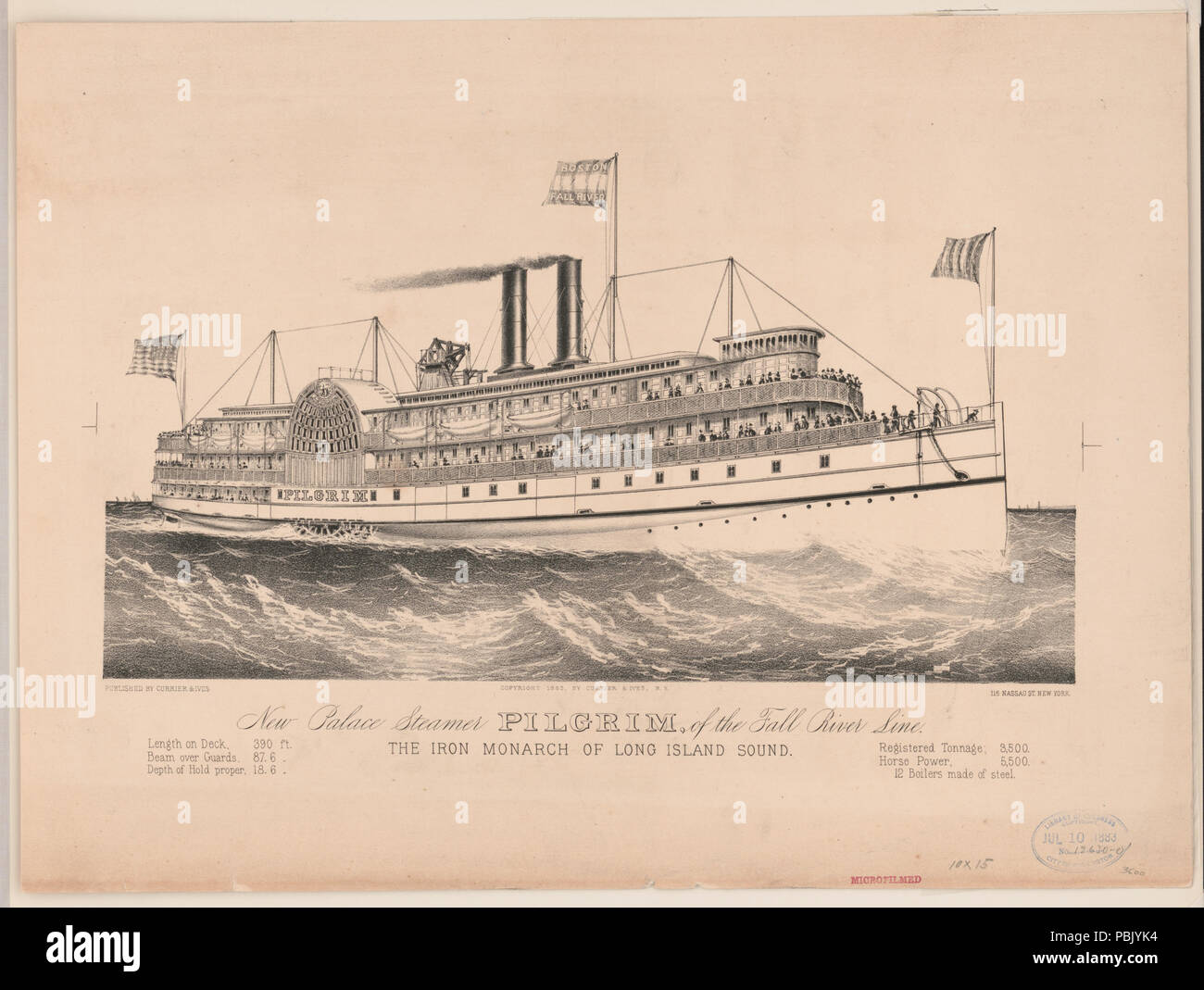 1094 Nouveau Palais steamer Pilgrim, de la rivière Fall line- le monarque de fer de Long Island Sound RCAC2002710658 Banque D'Images