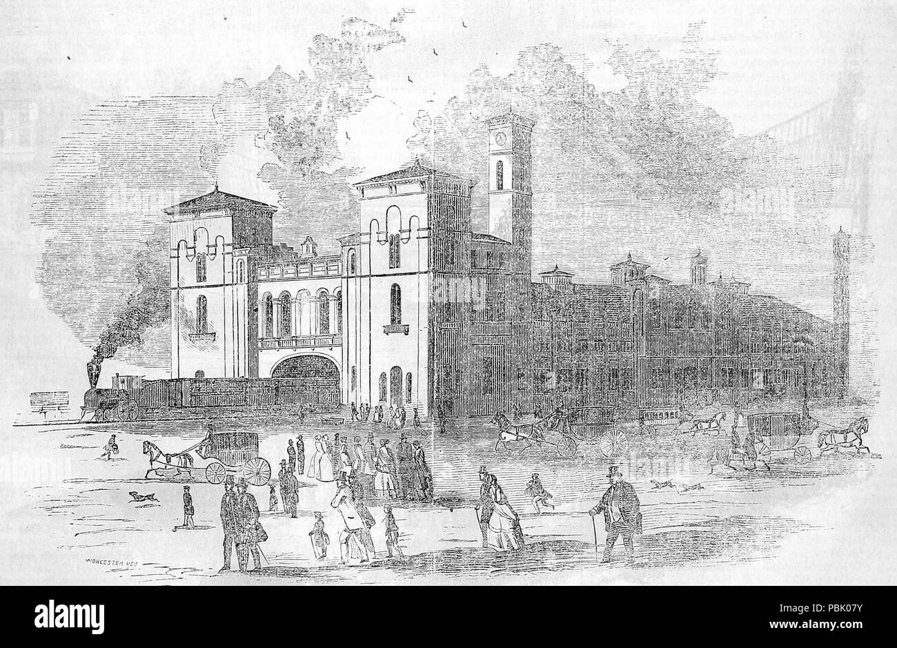 745 Hartford gare la coupe du bois, 1851 Banque D'Images