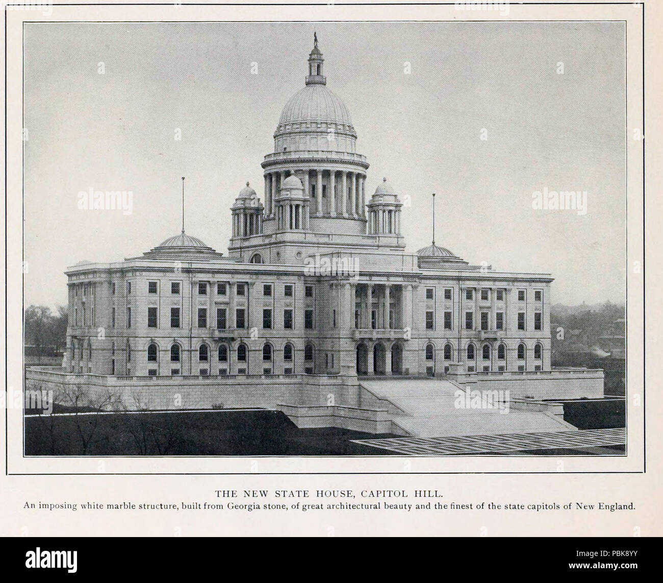 1095 New State House à partir des vues de la Providence (1900) Banque D'Images