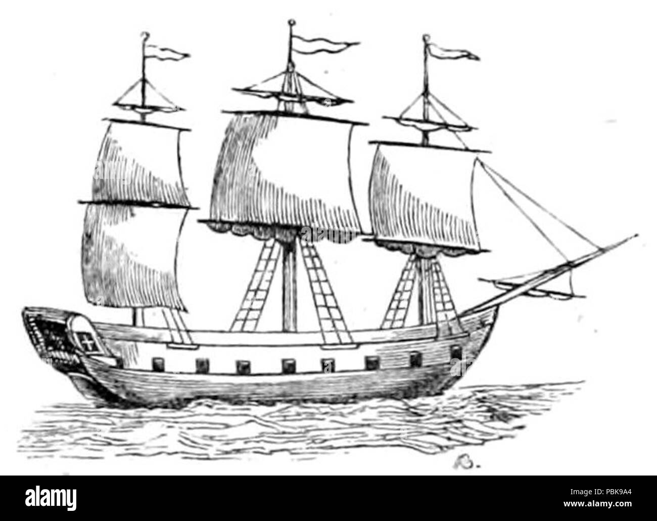 1695 La Marine royale, une histoire à partir de la première fois de présenter le Volume 1 - Chapitre 4 -EFFIGIE TROMPEUSE D'UN NAVIRE. (À partir de Jal) Banque D'Images