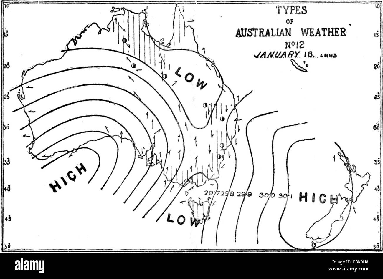 1783 Types de météo australienne le 18 janvier 1893 n° 12 Banque D'Images