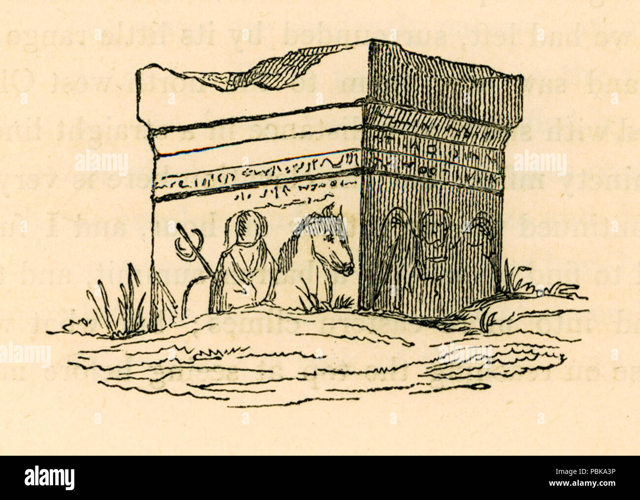 727 Grave marquée par un piédestal richement sculptée ou autel avec une inscription - Fellows Charles - 1839 Banque D'Images