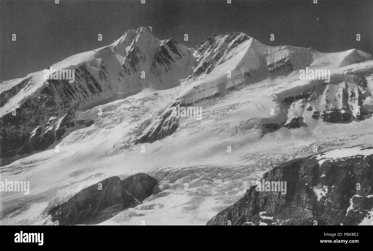 733 Großglockner vom Großen Burgstall (1913) Banque D'Images