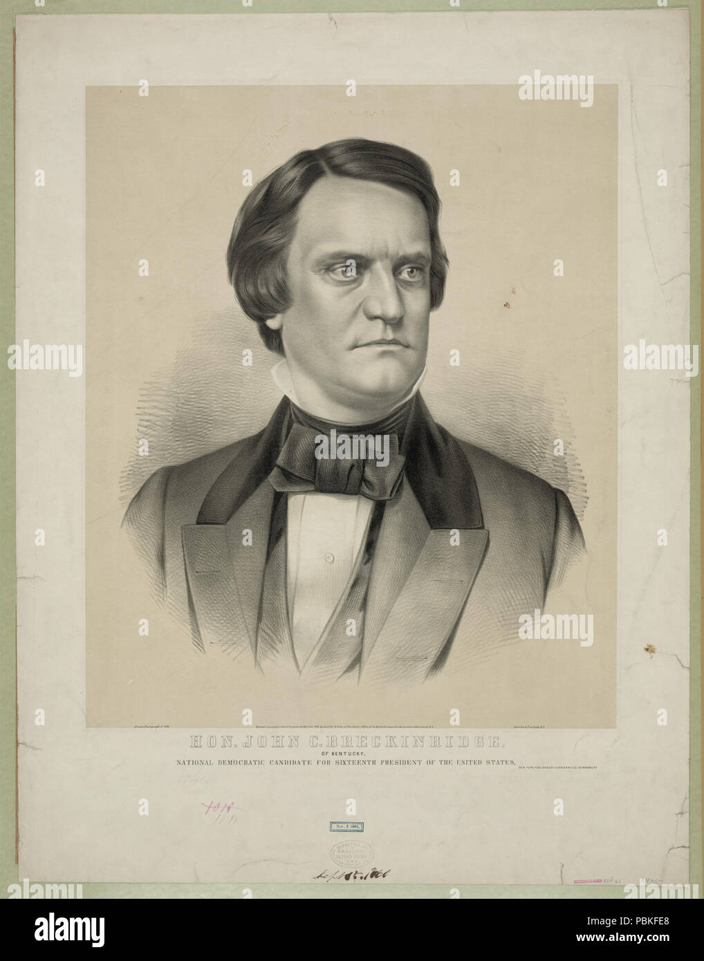 766 L'honorable John C. Breckinridge- du Kentucky, national candidat démocrate à la seizième Président des États-Unis RCAC2002695908 Banque D'Images