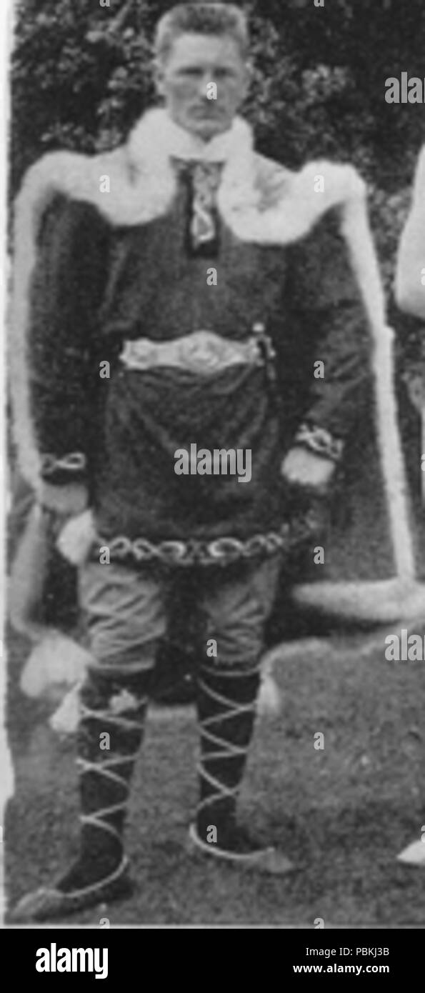 834 Johann Josefsson portant des costumes nationaux islandais Banque D'Images