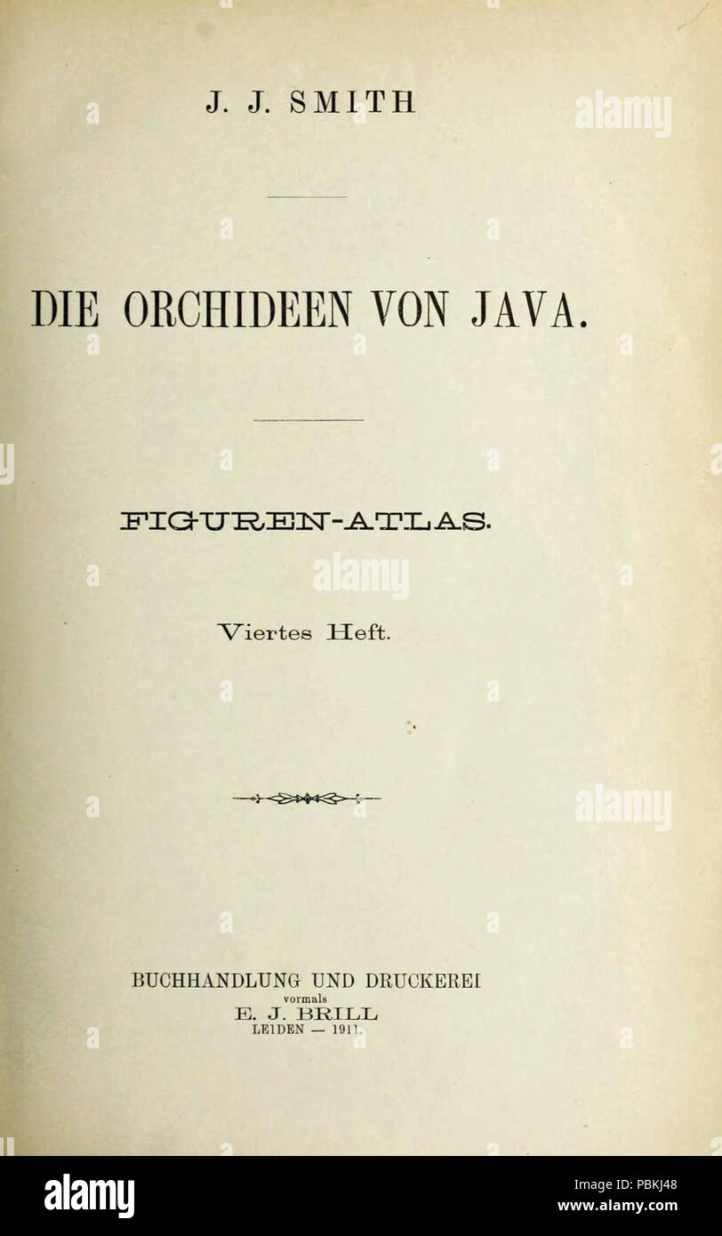 834 Johannes Jacobus Smith - Die von Monochapelle Java - Figuren-Atlas - Viertes Heft (1910) - Titre Banque D'Images