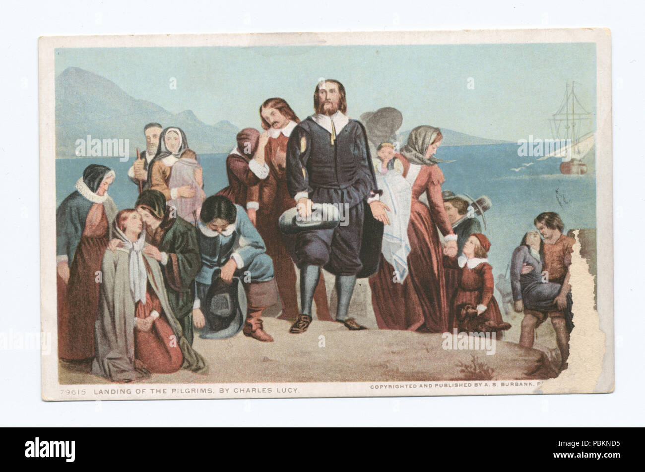 884 l'atterrissage des pèlerins, par Charles Lucy, peinture (NYPL b12647398-74529) Banque D'Images