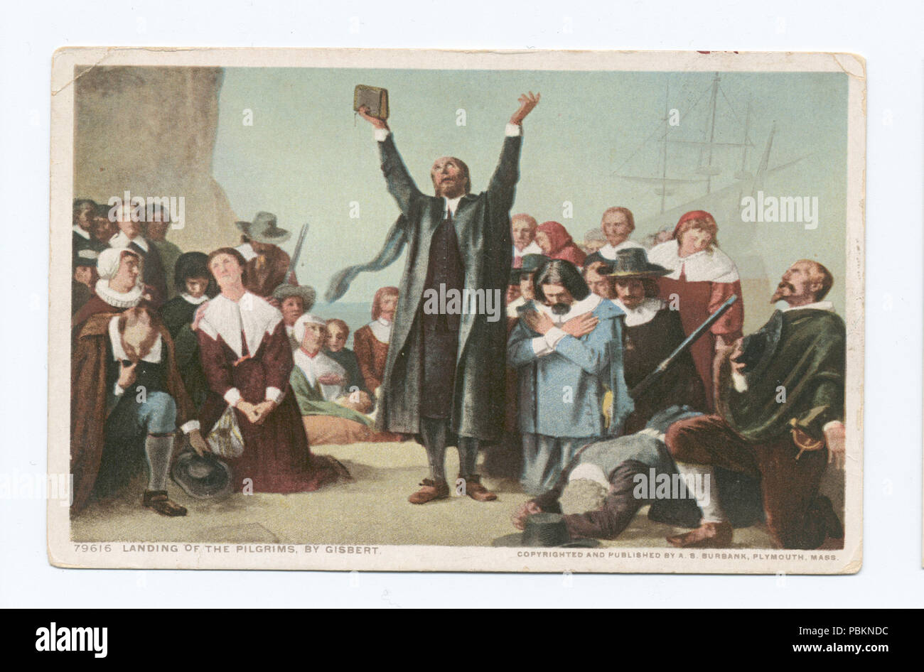 885 l'atterrissage des pèlerins, par Gisbert, peinture (NYPL b12647398-74530) Banque D'Images