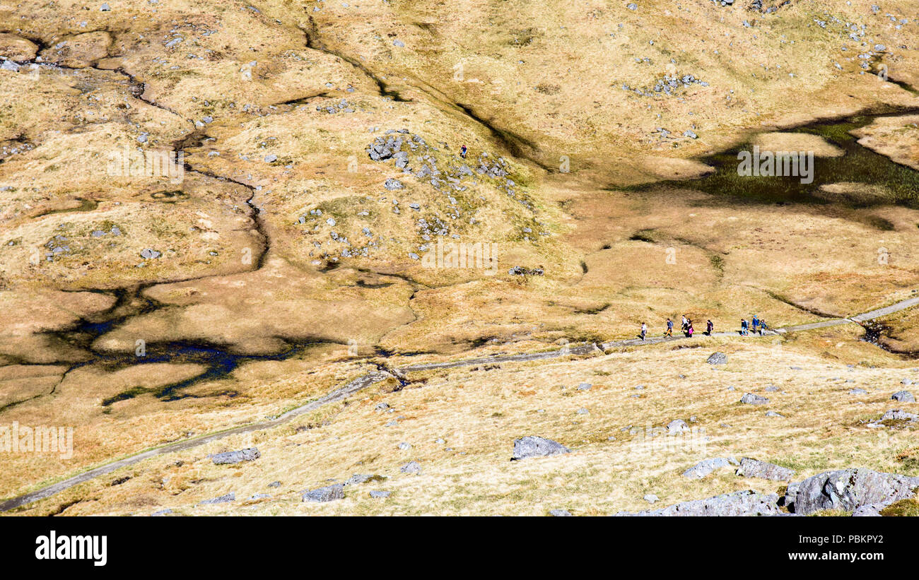 L'Argyll, ÉCOSSE - 14 mai 2016 : Les randonneurs escalader Beinn Artur, "le cordonnier", un populaire pour la marche en montagne dans l'ouest des Highlands d'Écosse. Banque D'Images