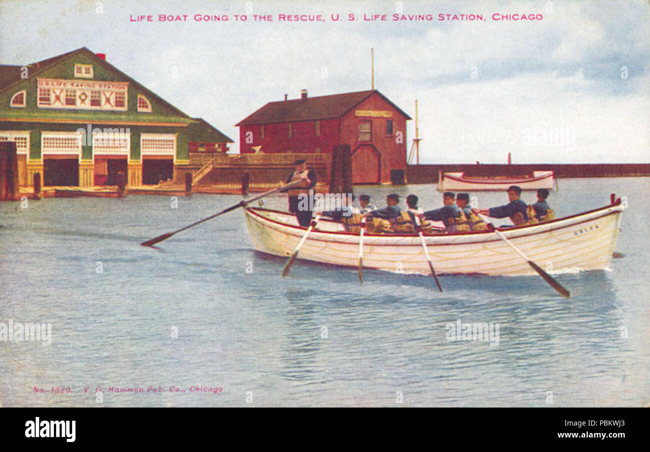 La Vie 920 bateau de sauvetage à la station de sauvetage, aux États-Unis, Chicago (NPAR) 414998 Banque D'Images