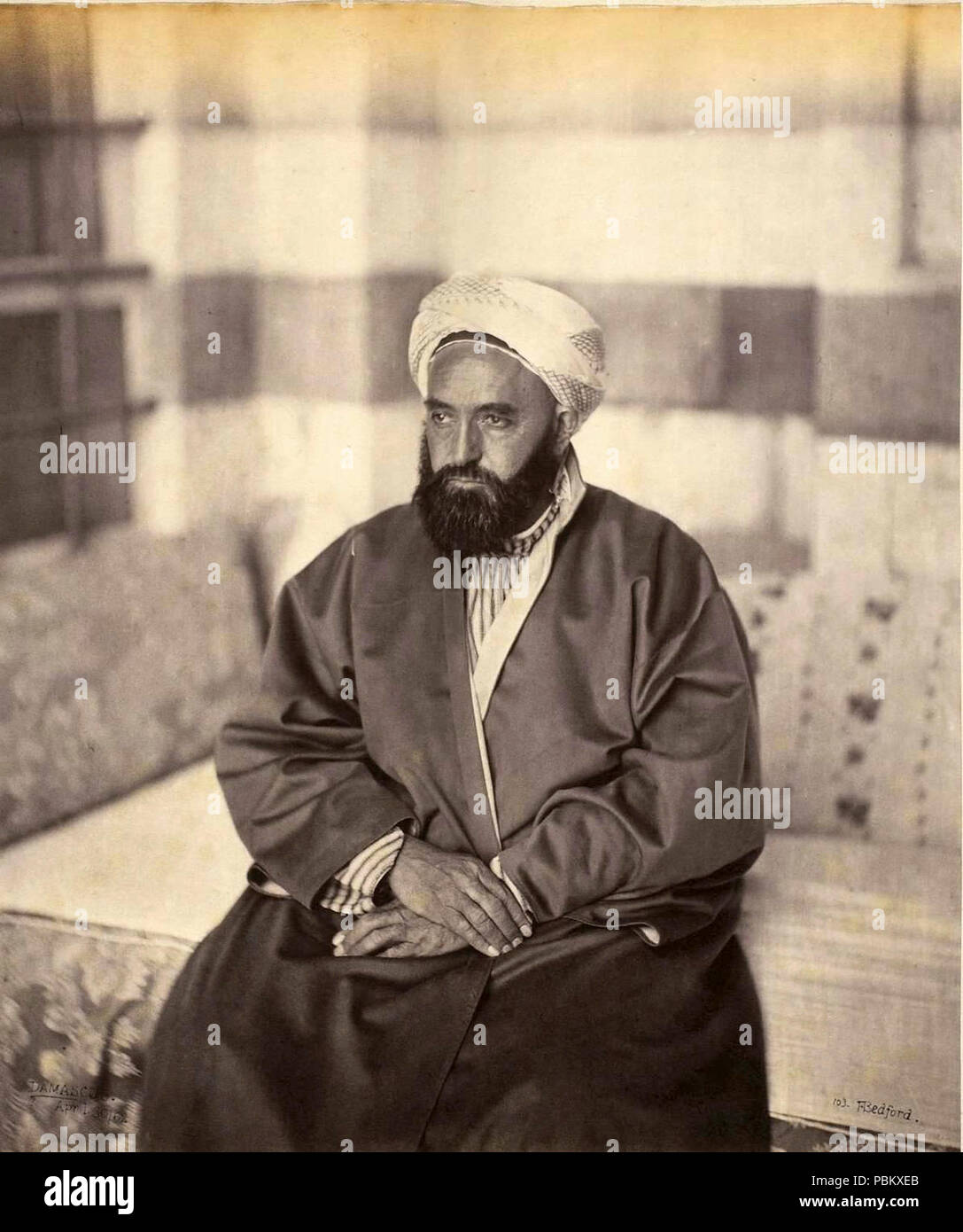 Abd Al Qadir al Djazairi à Damas,1862. Banque D'Images