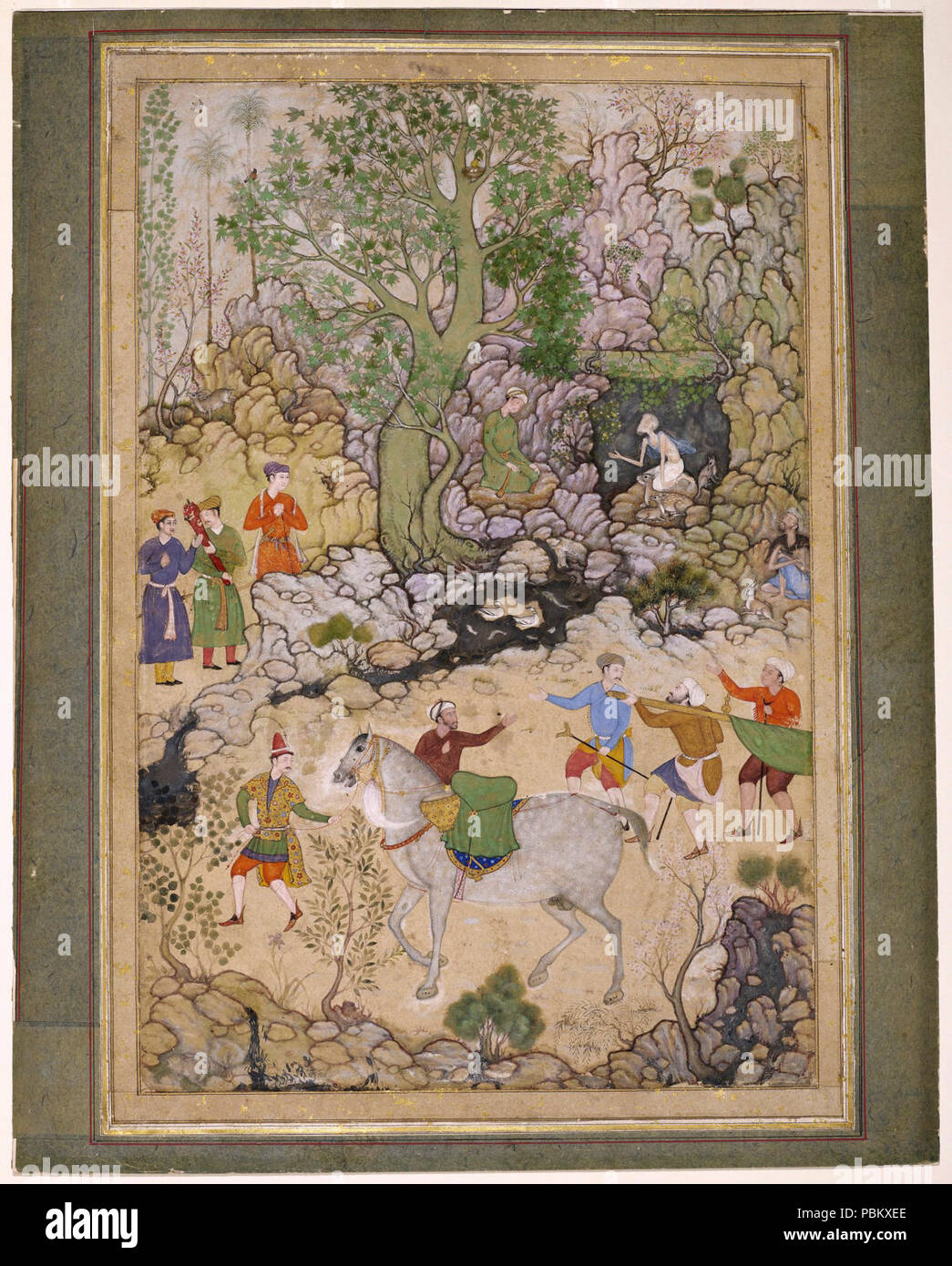 Abd al Samad, un prince visite un ermite, vers 1585-90, Sadruddin Banque D'Images