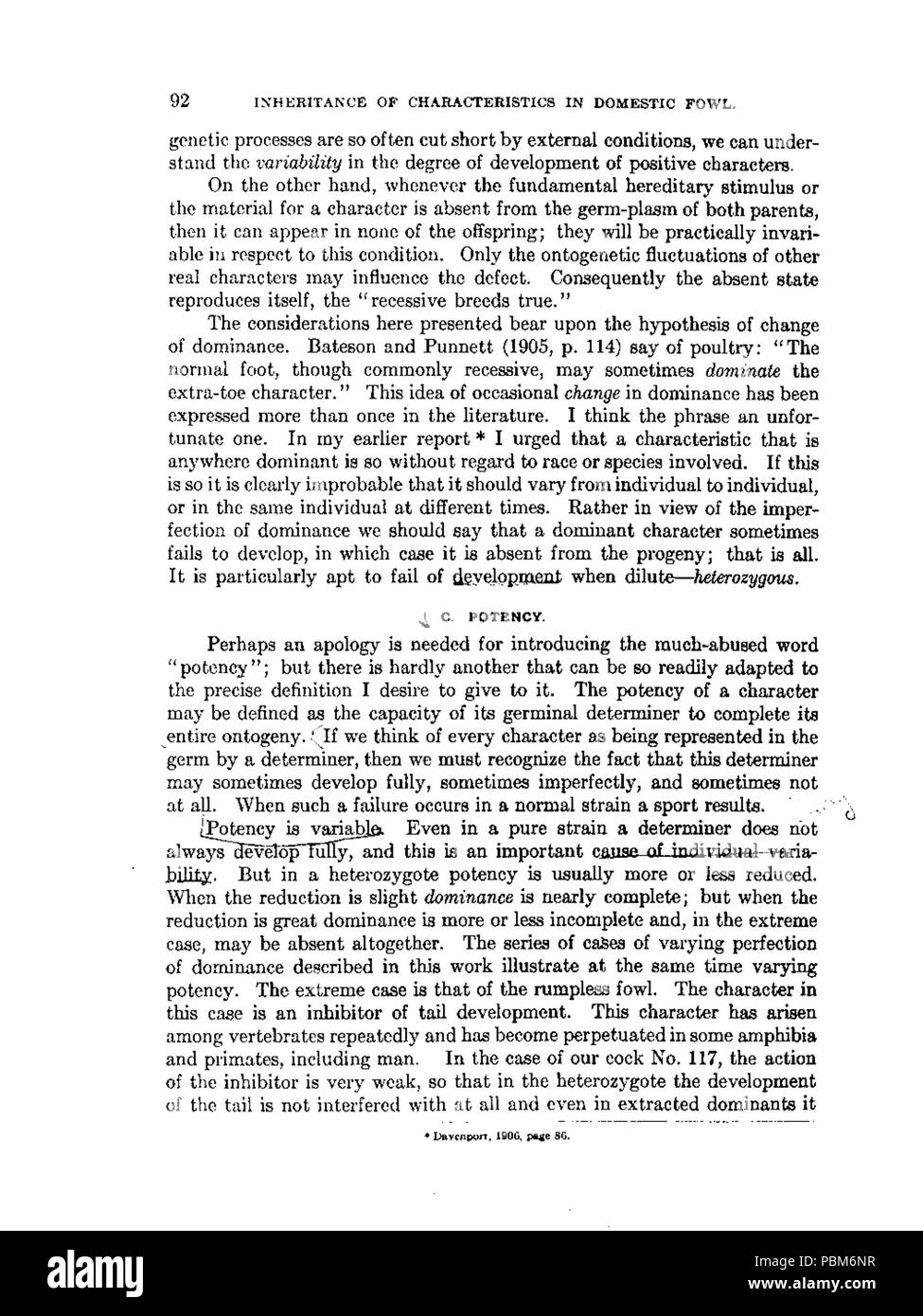 803 l'héritage des caractéristiques dans les volailles domestiques (096) Banque D'Images
