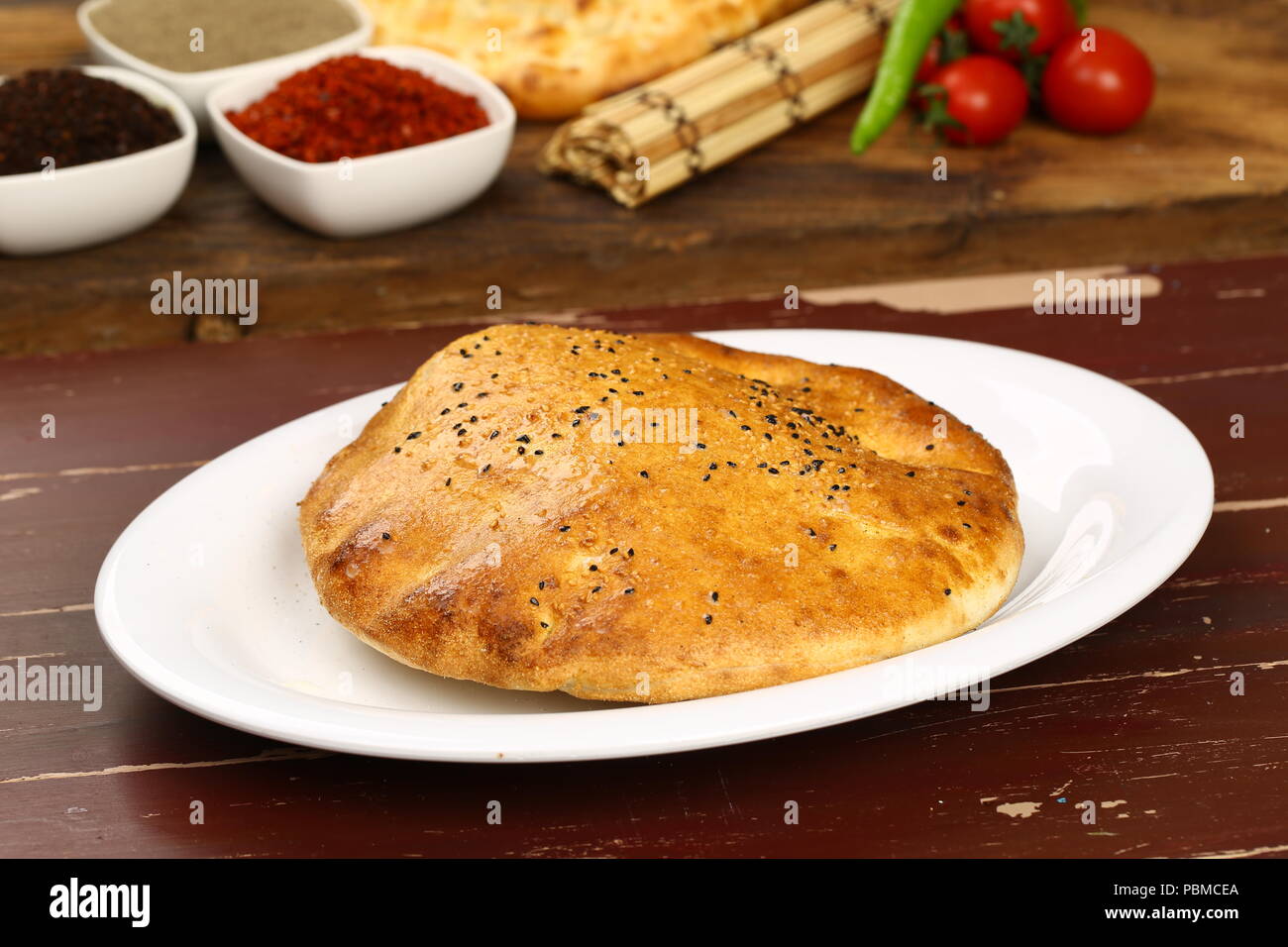 Pain Pita Au Sol Turc Photo Stock Alamy
