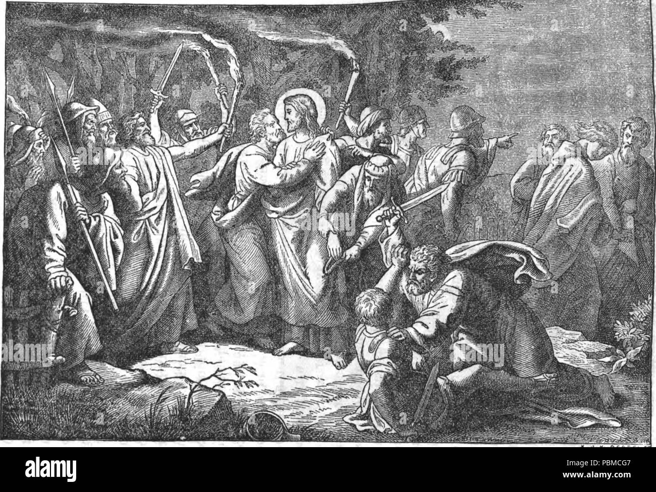 847 Judas trahit Jésus par un baiser Banque D'Images