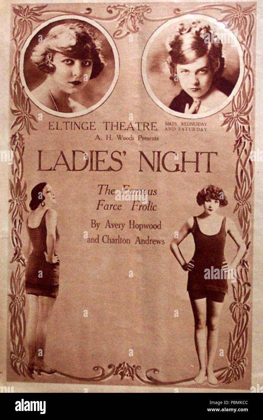 880 Ladies' Night jouer publicité Banque D'Images