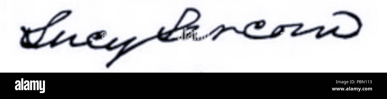 958 Signature Lucy Larcom Banque D'Images