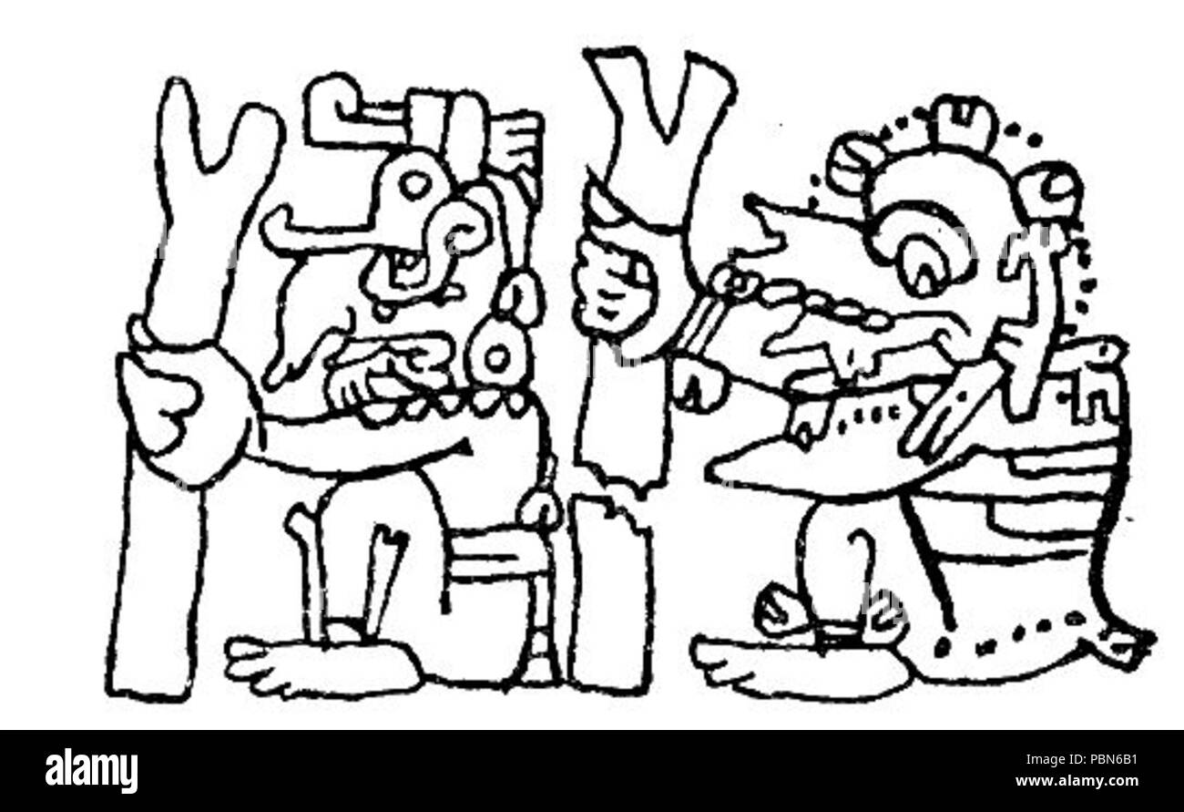 1009 hiéroglyphes mayas Fig 08 Banque D'Images